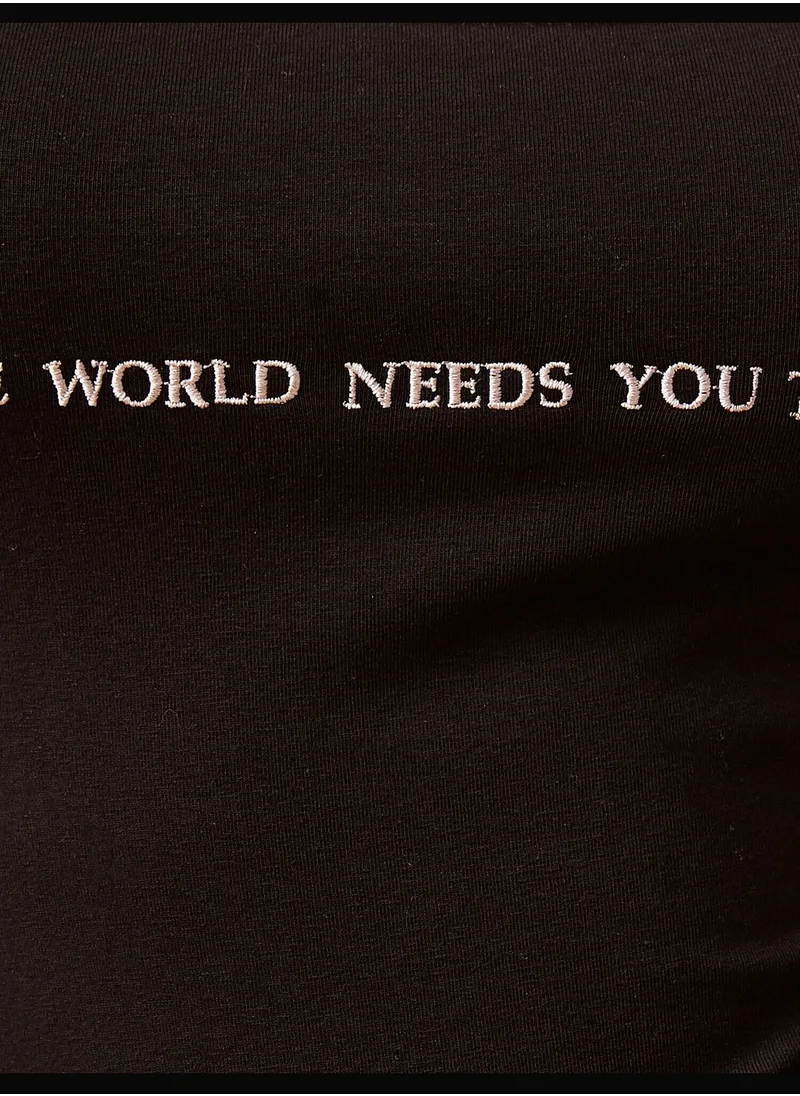 كوتون Slogan Tanktop Cotton