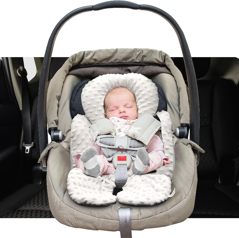 KAKIBLIN Infant Car Seat Insert Baby Carseat Head  Body Support for Newborn 2in1 Reversible Baby Car Seat Cushion Soft Stroller Cushion Insert for CarSeats Bouncer Strollers Swing - Image 2