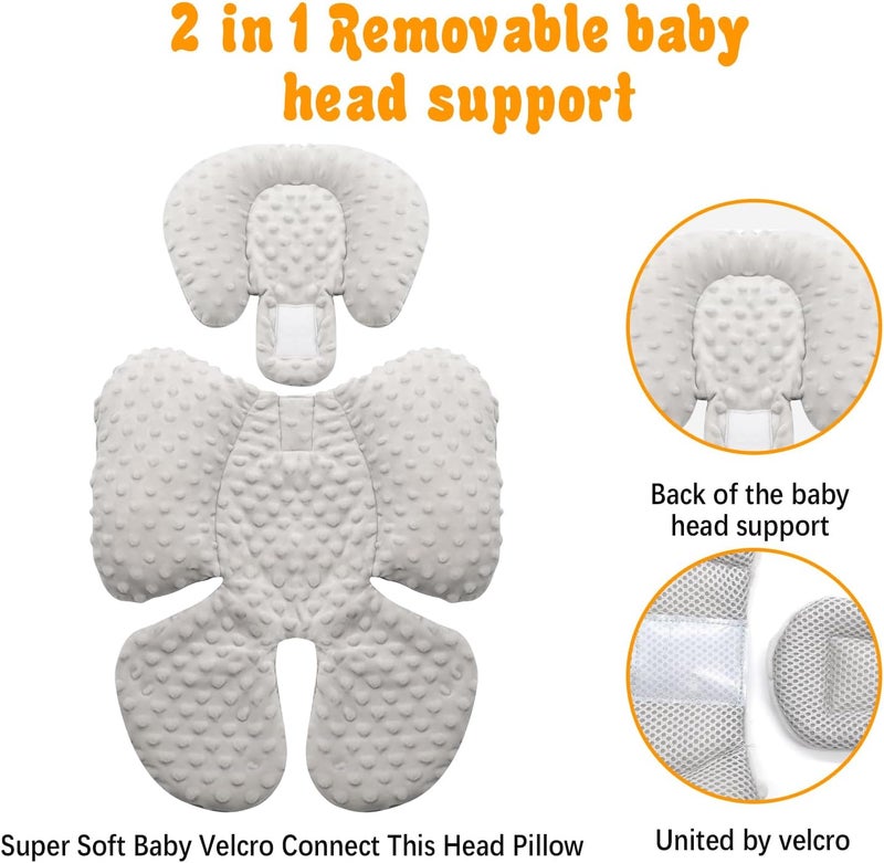 KAKIBLIN Infant Car Seat Insert Baby Carseat Head  Body Support for Newborn 2in1 Reversible Baby Car Seat Cushion Soft Stroller Cushion Insert for CarSeats Bouncer Strollers Swing - Image 5