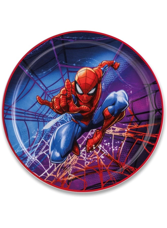EGAN طبق تقديم مارفل سبايدر مان والأفلام 31 سم - طبق عشاء بورسلين - طبق سوبرهيرو لمحبي مارفل - آمن للاستخدام في الميكروويف وغسالة الصحون - مجموعة المطبخ (سبايدر مان) - Image 1