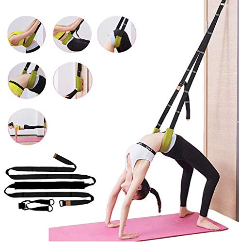Price Xes Yoga Waist Back Stretch Band - Door Flexibility Tensile Multifunction Assist Training, Leg Stretcher Strap w/ Door Anchor, for Fitness, Dance, Yoga, Gymnastics, Cheerleading, Splits (Black) - Image 2