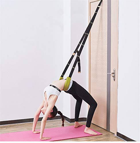 Price Xes Yoga Waist Back Stretch Band - Door Flexibility Tensile Multifunction Assist Training, Leg Stretcher Strap w/ Door Anchor, for Fitness, Dance, Yoga, Gymnastics, Cheerleading, Splits (Black) - Image 5