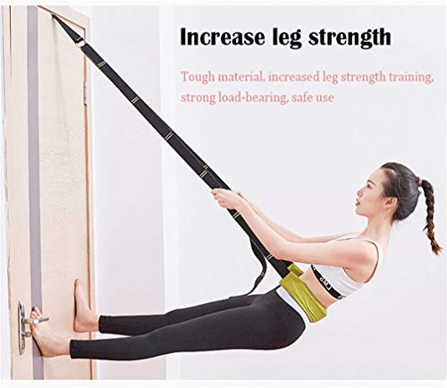 Price Xes Yoga Waist Back Stretch Band - Door Flexibility Tensile Multifunction Assist Training, Leg Stretcher Strap w/ Door Anchor, for Fitness, Dance, Yoga, Gymnastics, Cheerleading, Splits (Black) - Image 4