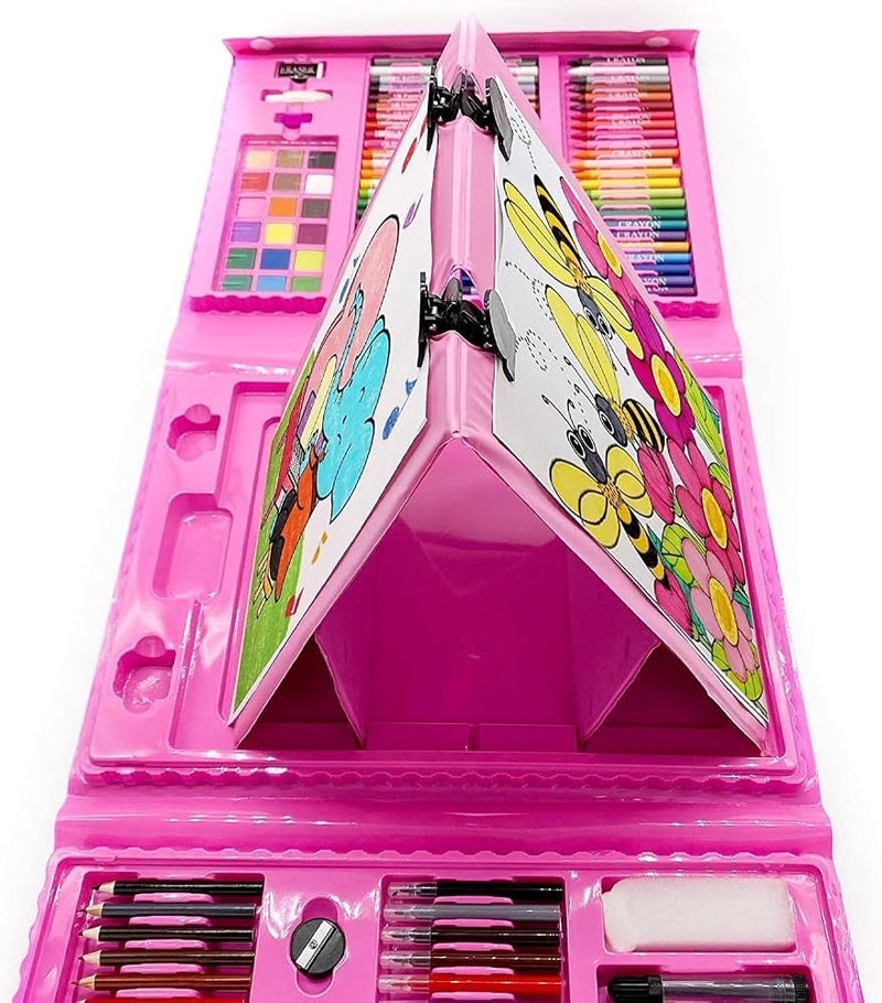 Soofam Art Supplies Kit Artists Drawing Art Set Sketching Painting With Portable Storage Case, with Double Sided Trifold Easel, Oil Pastels, Crayons, Colored Pencils, Watercolor for Kids Girls Boys - Image 3