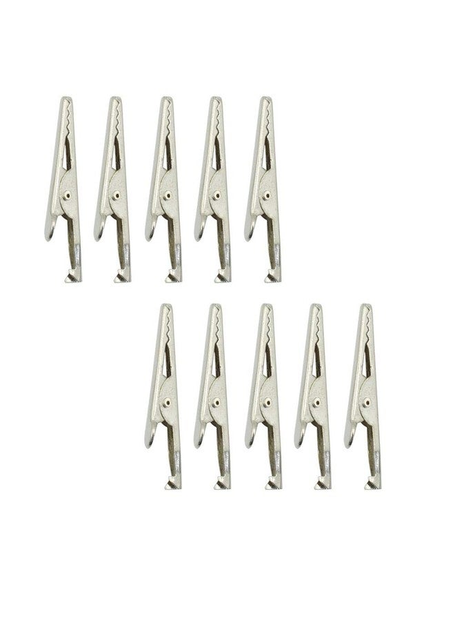 Hxchen 27mm/1.06" Alligator Clips Test Crocodile Clamps Silver Tone - (10 Pcs) - Image 2