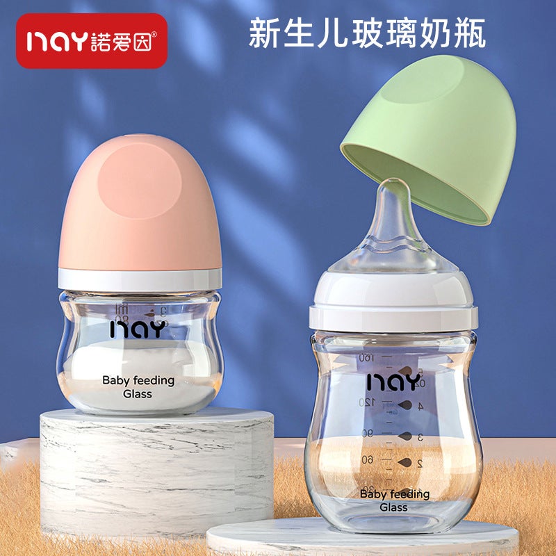 Noon Glass Bottle Newborn Baby Wide Diameter Anti-Flatulence Anti-Choking Newborn Baby Bottle Manufacturer Ready Stock - Image 2