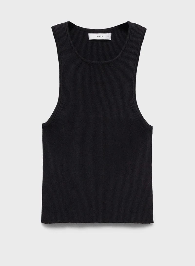 مانجو Ribbed Knit Top