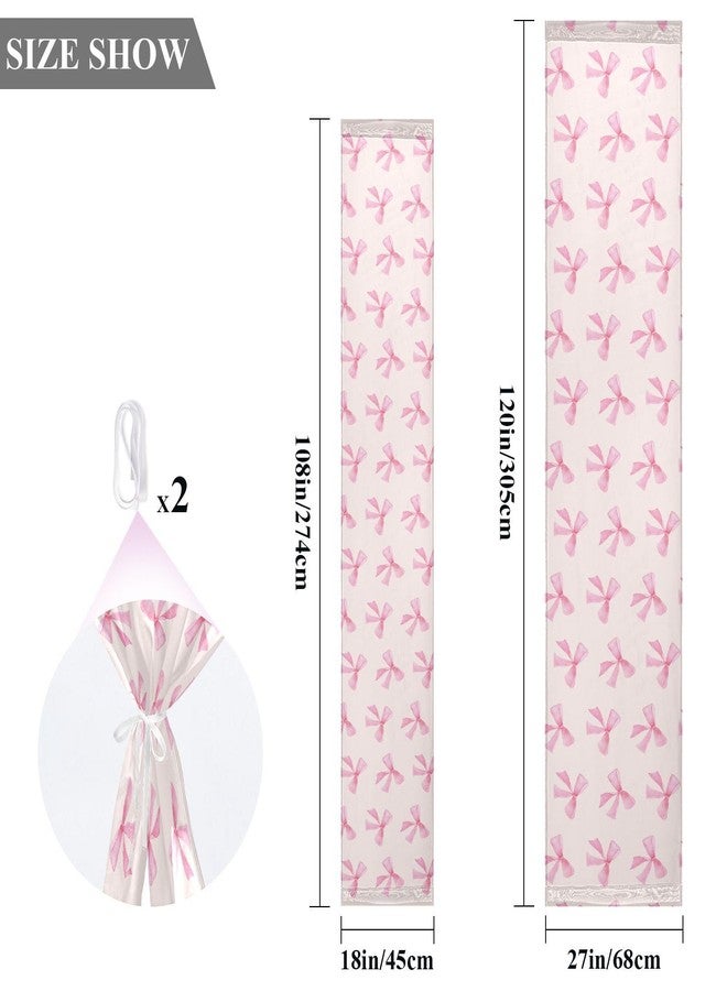 Burbuja Pink Bow Gauze Table Runner 108 Inches Long, Rustic Cloth Table Runner for Dining Party Holiday Wedding Bridal Decor - Image 3