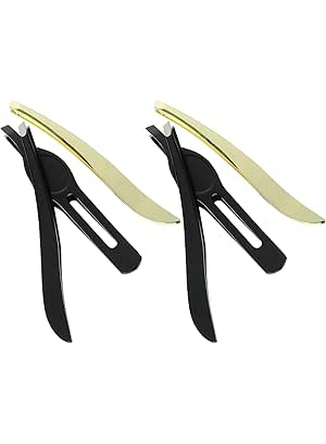 Stainless Steel Ergonomic Eyebrow Tweezer Mini Facial Hair Removal Tool Portable Grooming Kit For Women - Image 1