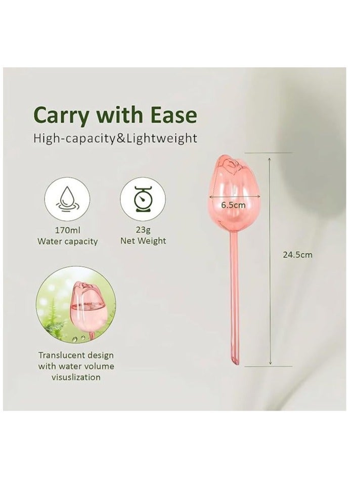 يلا بيك 4 كرات ري ذاتية للنباتات، أنابيب تنقيط أوتوماتيكية، مصابيح ري بلاستيكية، تصميم زهرة التوليب، نباتات داخلية وخارجية - Image 2