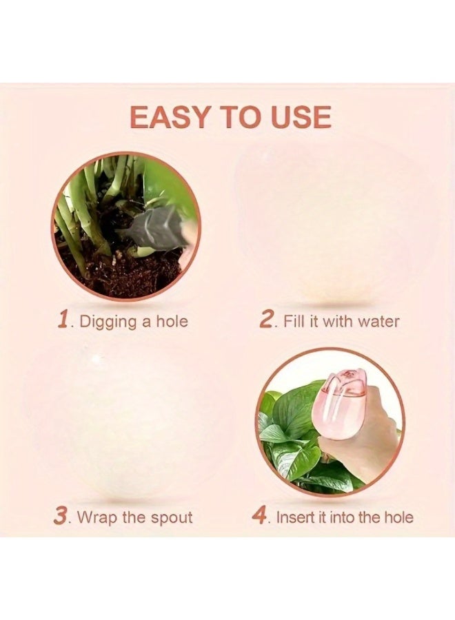 يلا بيك 4 كرات ري ذاتية للنباتات، أنابيب تنقيط أوتوماتيكية، مصابيح ري بلاستيكية، تصميم زهرة التوليب، نباتات داخلية وخارجية - Image 5