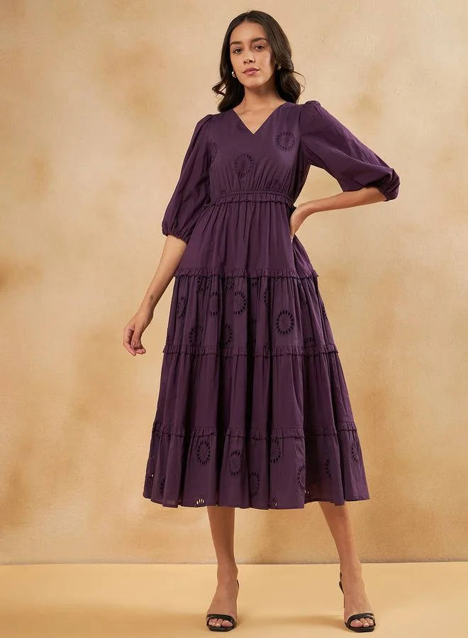 button front maxi dress with sleeves Steph Smocked Button-Front Maxi Dress in Midnight Floral *Final Sale* X-Small