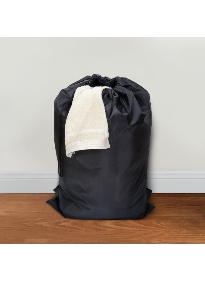 WAOKN Extra Large Travel Laundry Bag, Nylon Ripstop Dirty Clothes Storage Bag, Bathroom Bedroom Home Dormitory Travel Bag Machine Washable Drawstring Closure 60.5x92cm (Black)  - Image 4