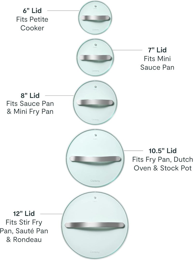 Caraway 7" Glass Lid for Pots and Pans - Made With Tempered Glass - Sized to Fit Caraway Ceramic-Coated & Stainless Steel Cookware - Image 3
