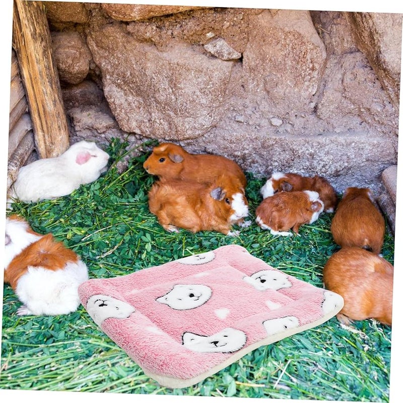 Housoutil 4 قطع بطاطين خنازير غينيا ناعمة حفرية نوم من الفرو الاصطناعي 37x30x4 سم للحيوانات الصغيرة - Image 5