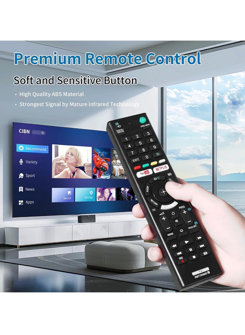 ELTRAZONE Replacement Remote Control Compatible with Sony Bravia TV with Netflix and You Tube Buttons RMT-TX300E with battery - Image 3