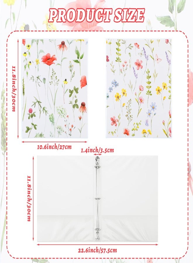 Harloon Wildflower 3 Ring Binder 1.2 Inch Cute Floral 3 Ring Binder Decorative File Folder with Clear Interior Pockets for Office Supplies, PVC Cover, Planner, Portfolio, Recipe, Client Records - Image 3