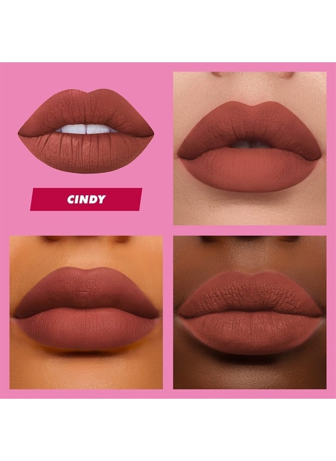 Lime Crime - Velvetines Liquid Matte Lipstick, Cindy (Terracotta Brown) - Bold, Long Lasting Shades & Lip Lining - Stellar Color & High Comfort for All-Day Wear - Talc-Free & Paraben-Free - Image 1