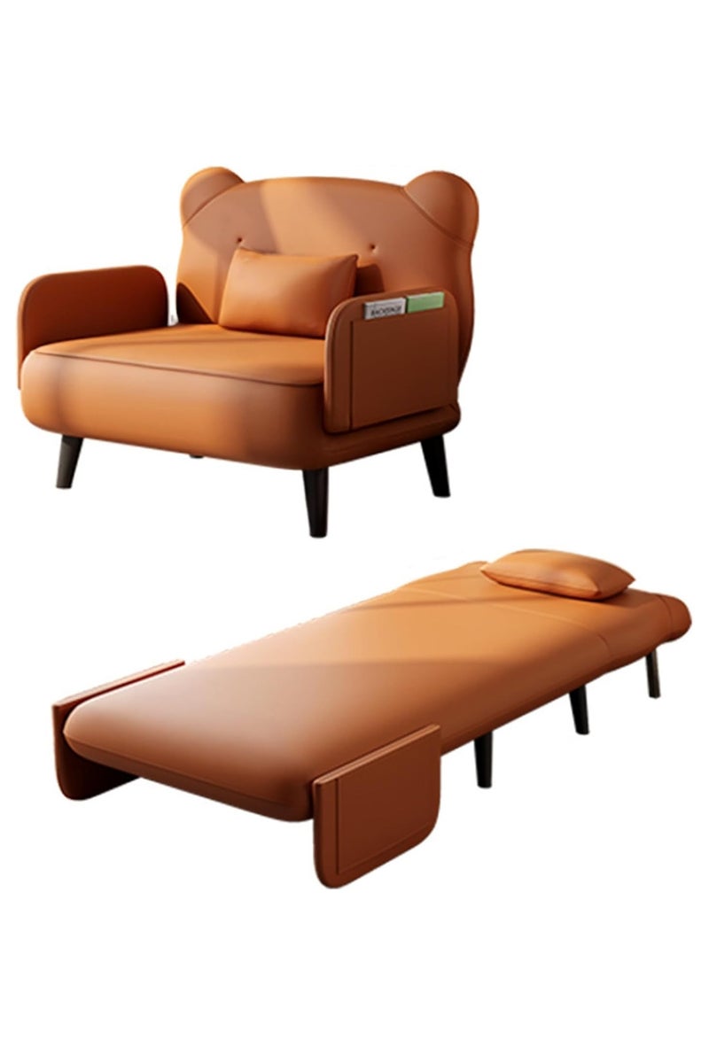 Arabest Large Size Folding Sofa Bed, Convertible Recliner Lounge, Adult Floor Sofa with Storage Function, Suitable for Office, Bedroom(Orange,35.4IN) - Image 1