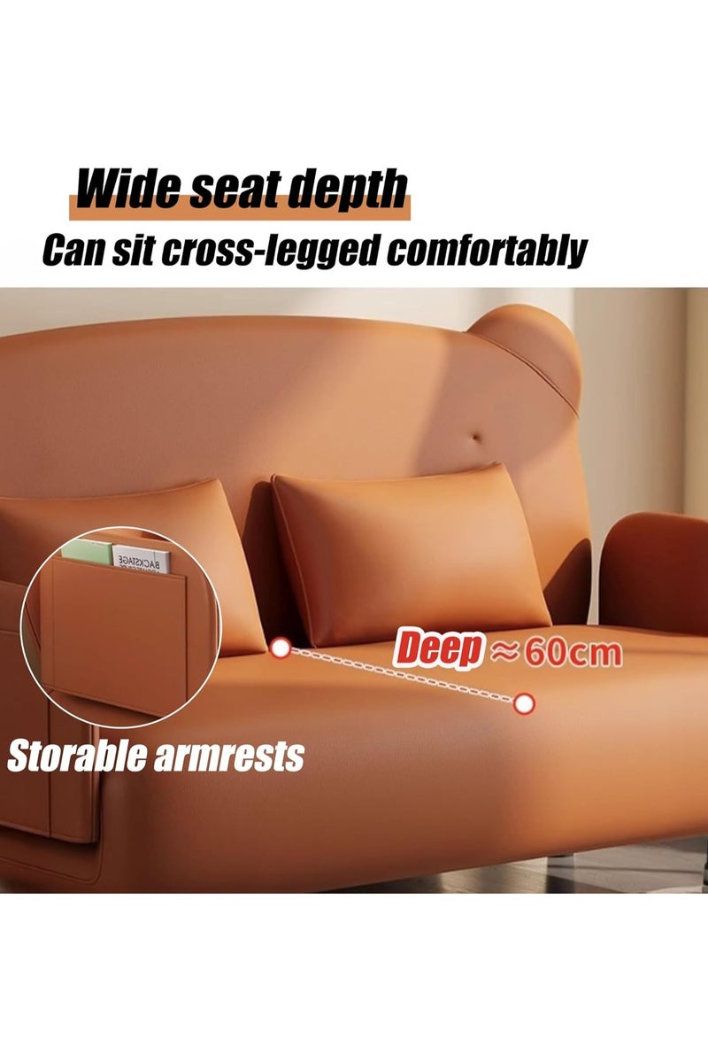 Arabest Large Size Folding Sofa Bed, Convertible Recliner Lounge, Adult Floor Sofa with Storage Function, Suitable for Office, Bedroom(Orange,35.4IN) - Image 4