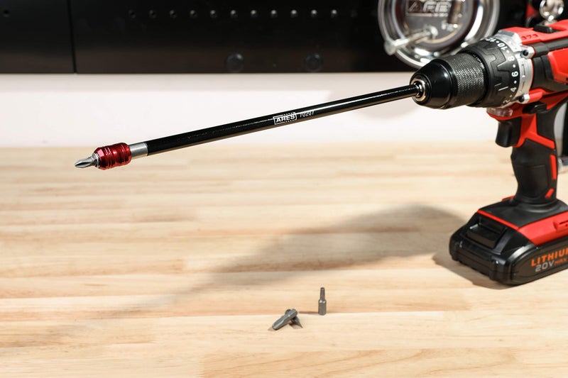 ARES 70207 - Drill Extension Bit Holder - 12-Inch Quick Release - Works With All 1/4-Inch Drive Bits - Quick Release Mechanism Makes Changing Bits a Breeze - Image 5