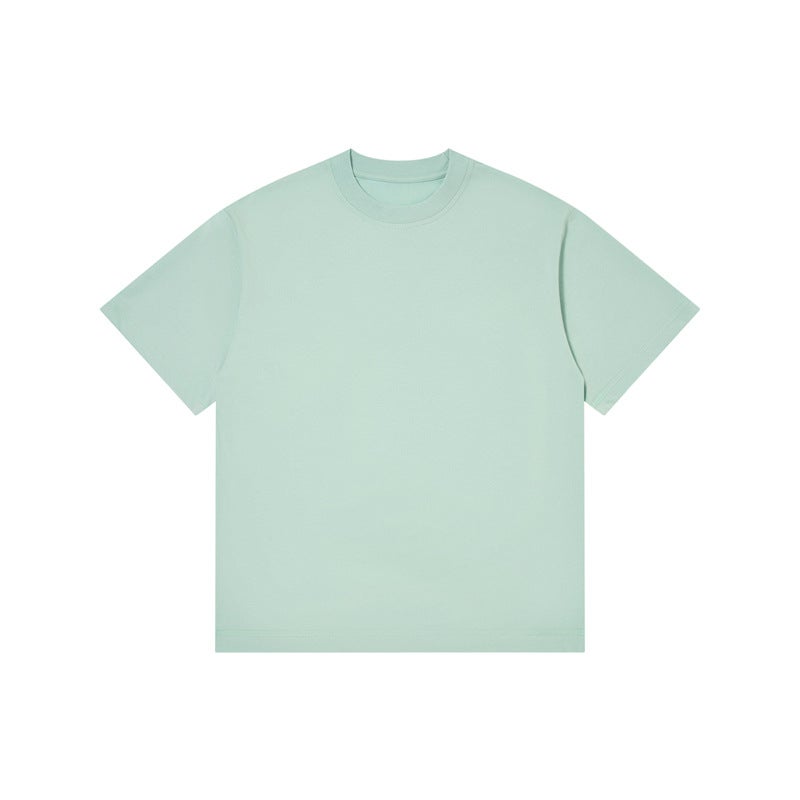 Simple Summer 230G Ice Cotton Short Sleeve T-Shirt Blank Embryo Solid Color Breathable Round Neck T-Shirt Loose Shoulder Jacket Men - Image 1