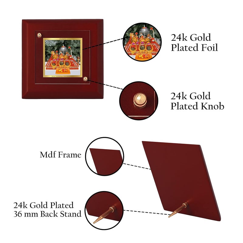 Diviniti 24K Gold Plated Foil Maa Ka Darbar RectangleSquare Wall Photo FrameTable DecorMdf 1A Wooden Wall Photo Frame AndReligious Photo Frame Idol For PoojaGifts Items95Cm X 95Cm - Image 3