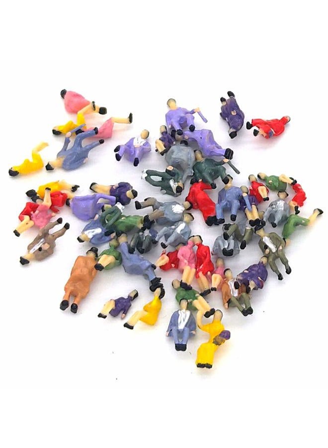 CWBPING 50pcs HO Scale Multicolored People Model Train Figures, Hand Painted, Sitting Pose - Image 2