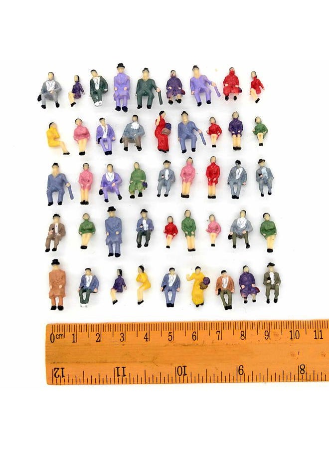 CWBPING 50pcs HO Scale Multicolored People Model Train Figures, Hand Painted, Sitting Pose - Image 4