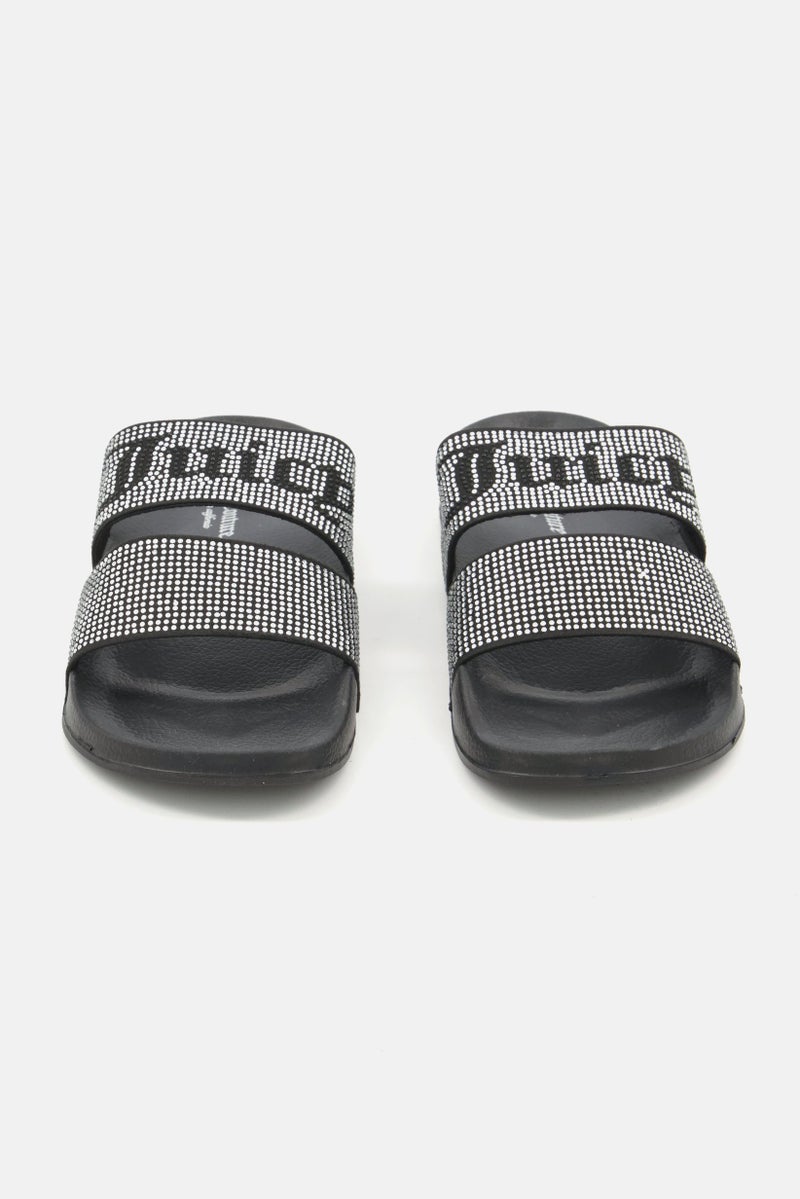 Juicy Couture Women Winx Embellished Slip On Slippers, Black  - Image 3