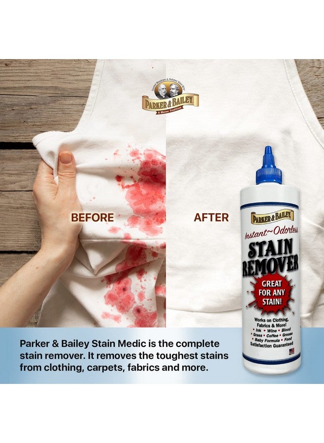 Parker & Bailey Liquid Stain Remover - Instant Stain Removal on Laundry Clothing Fabric Ink Grease Blood Grass Coffee Wine Food Carpet Upholstery Spot Cleaner Odor Free Detergent Booster, 8oz - Image 2