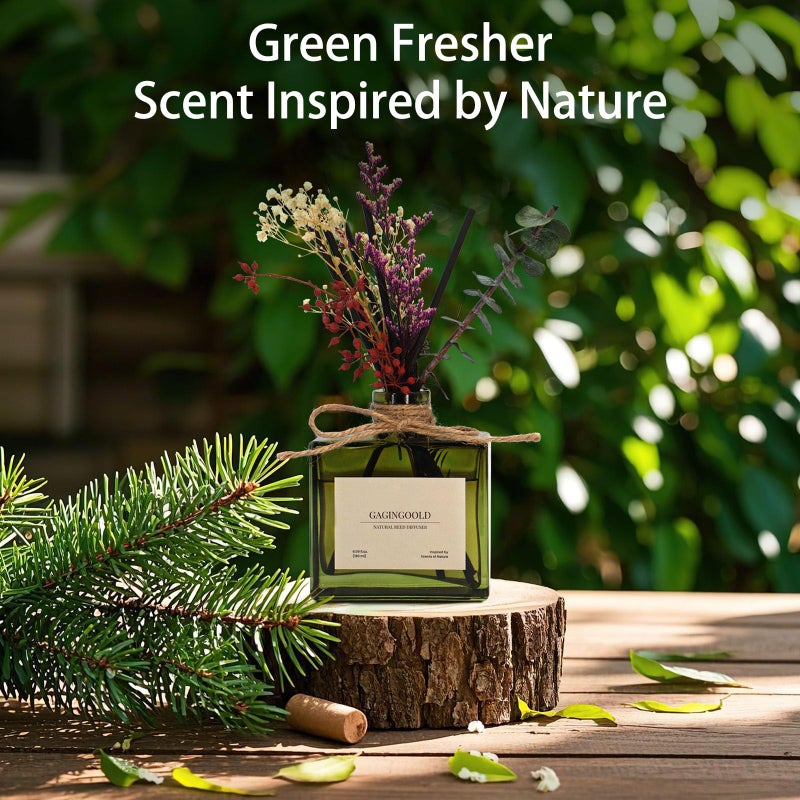 GAGINGOOLD Reed Diffuser, 6.09 oz Earthy Sandalwood Scent Diffuser with Sticks & Dried Flowers, 120 Days Long Lasting diffusers for Home, Elegant Fragrance for Bathroom Bedroom Office Decor Air Fresh - Image 4
