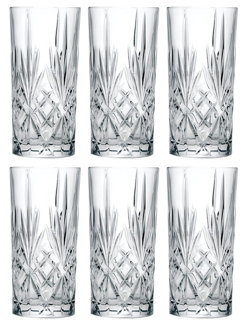 Barski Barski European Crystal Highball Glasses  Dishwasher Safe Glasses for Water Juice Wine Beer  Cocktails  Suitable for Daily Use  Special Occasions Ideal Gift Set of 612 oz