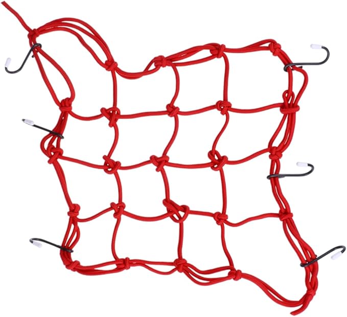Red Elastic Cargo Net Rear Frame Cover for Motorcycles and Bicycles Secure Storage - Image 1