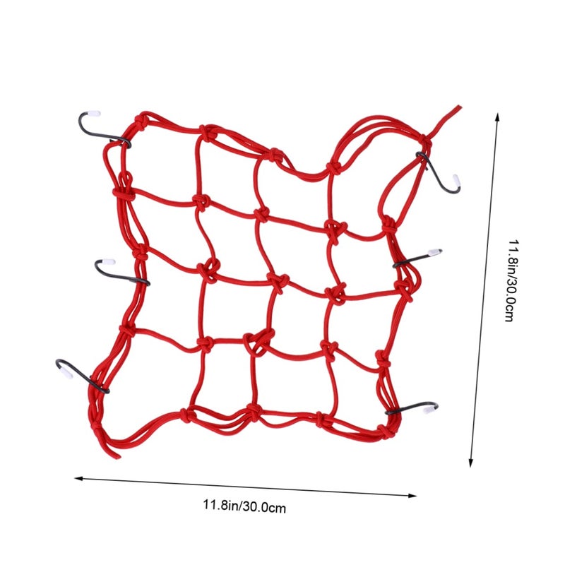Red Elastic Cargo Net Rear Frame Cover for Motorcycles and Bicycles Secure Storage - Image 3
