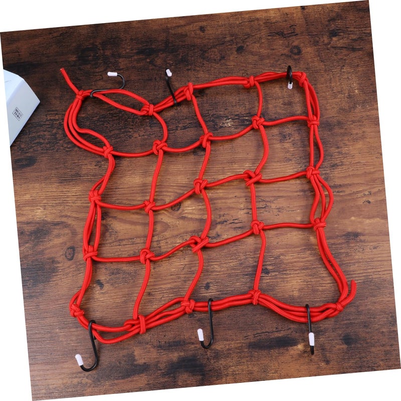 Red Elastic Cargo Net Rear Frame Cover for Motorcycles and Bicycles Secure Storage - Image 5