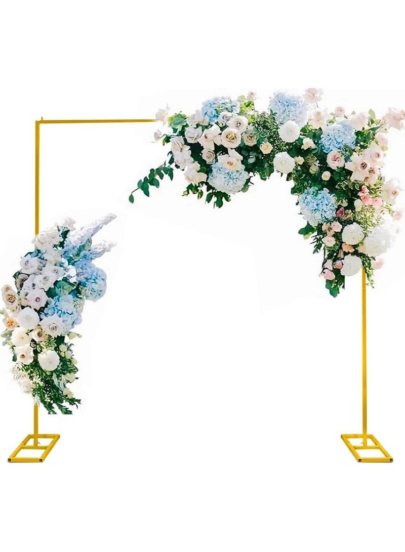 Jorunb Balloon Arch Kit Metal Arch Decoration Wedding Arch Backdrop Stand, Indoor Outdoor Arch Frame Golden Party Decor Stand for Baby Shower Birthday Anniversary Bridal Graduation 2m, Gold - Image 1