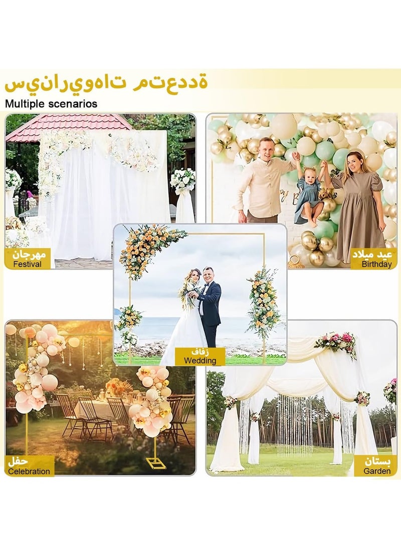 Jorunb Balloon Arch Kit Metal Arch Decoration Wedding Arch Backdrop Stand, Indoor Outdoor Arch Frame Golden Party Decor Stand for Baby Shower Birthday Anniversary Bridal Graduation 2m, Gold - Image 5