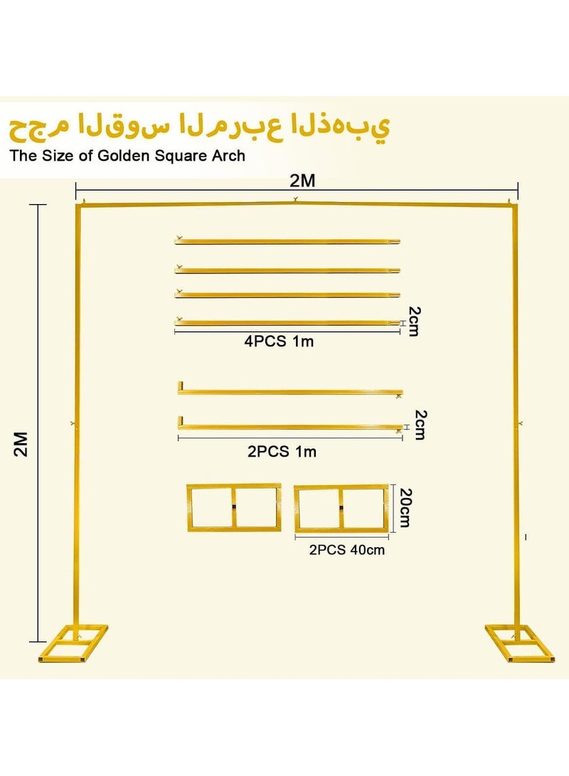 Jorunb Balloon Arch Kit Metal Arch Decoration Wedding Arch Backdrop Stand, Indoor Outdoor Arch Frame Golden Party Decor Stand for Baby Shower Birthday Anniversary Bridal Graduation 2m, Gold - Image 4