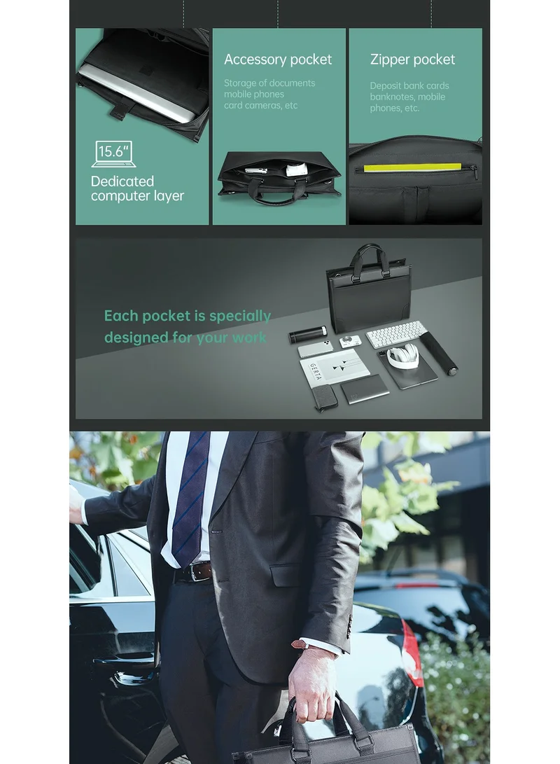 MARK RYDEN MARK RYDEN 8003 YYK Zipped Briefcase Space for 15.6" Laptop with Adjustable Shoulder Strap Waterproof