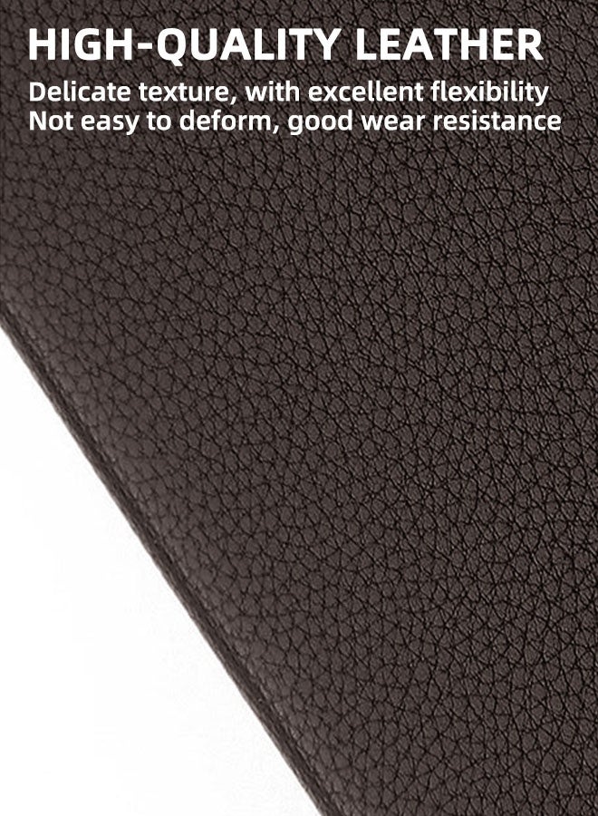 Men's Genuine Leather Long Wallet RFID Blocking Multiple Credit Cards Large Capacity Zipper Travel Clutch, Brown, Casual - Image 4