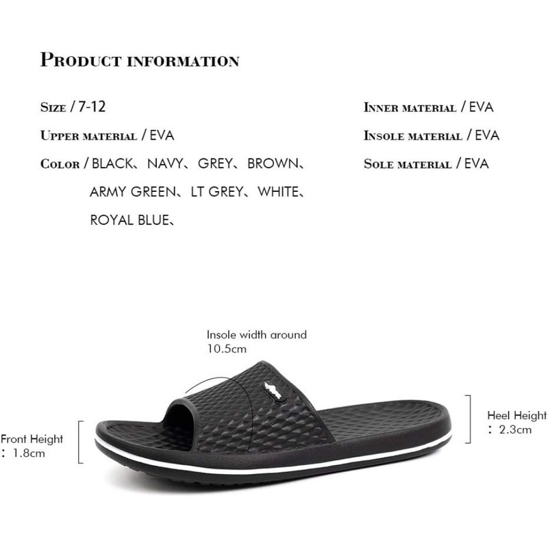 Men's slip-on comfort shower sandals for home bathrooms, EVA material, gray, lightweight and quick-drying - Image 5