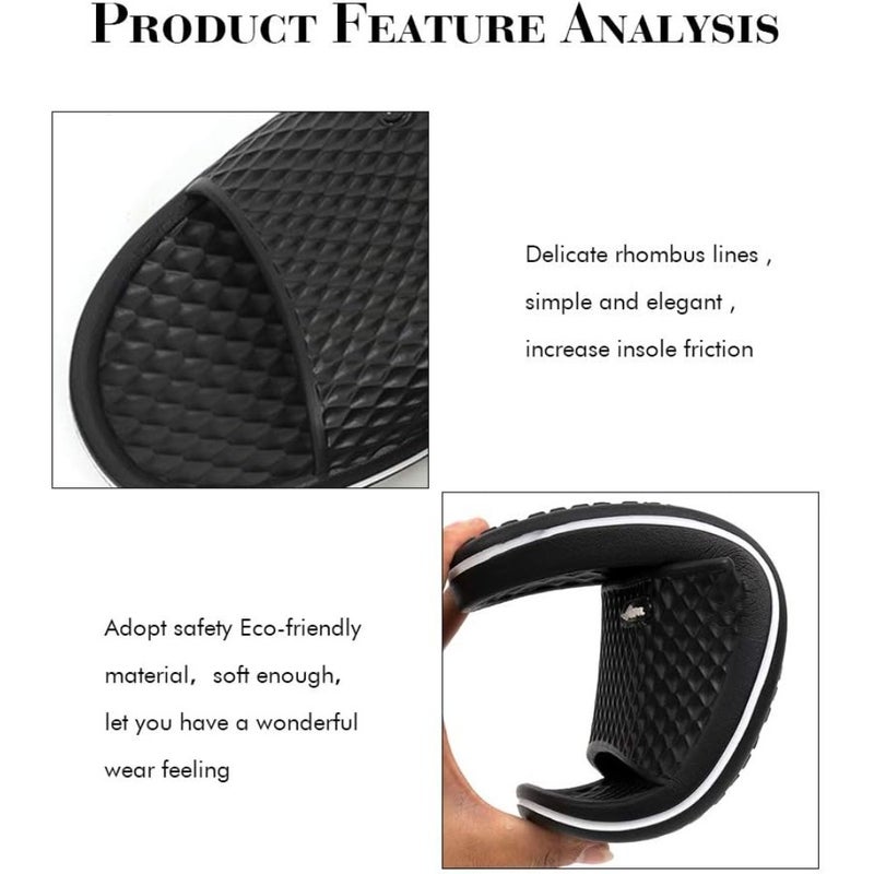 Men's slip-on comfort shower sandals for home bathrooms, EVA material, gray, lightweight and quick-drying - Image 3