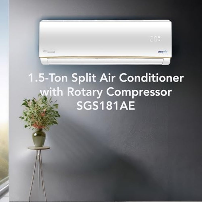 1.5 Ton Split Air Conditioner SGS181AE, Rotary Compressor, Tropical T3, 16002 BTU, Gold Fin, Auto Restart, 4-Way Swing, Sleep Mode, Turbo Mode, Eco Mode, Timer, 101x22x31.5 WxDxH,White - Image 2