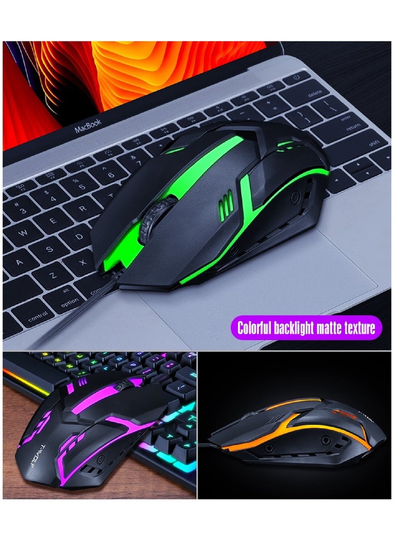 T-WOLF - Wired Keyboard And Mouse Set 104 Keys USB Wired Keyboard 2400DPI Mouse Rgb Backlit Gaming Keyboard Mouse Combo - Image 1