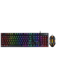 T-WOLF Wired Keyboard And Mouse Set 104 Keys USB Wired Keyboard 2400DPI Mouse Rgb Backlit Gaming Keyboard Mouse Combo  - Image 3