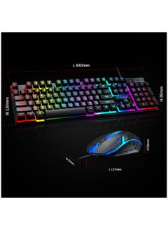 T-WOLF Wired Keyboard And Mouse Set 104 Keys USB Wired Keyboard 2400DPI Mouse Rgb Backlit Gaming Keyboard Mouse Combo  - Image 4