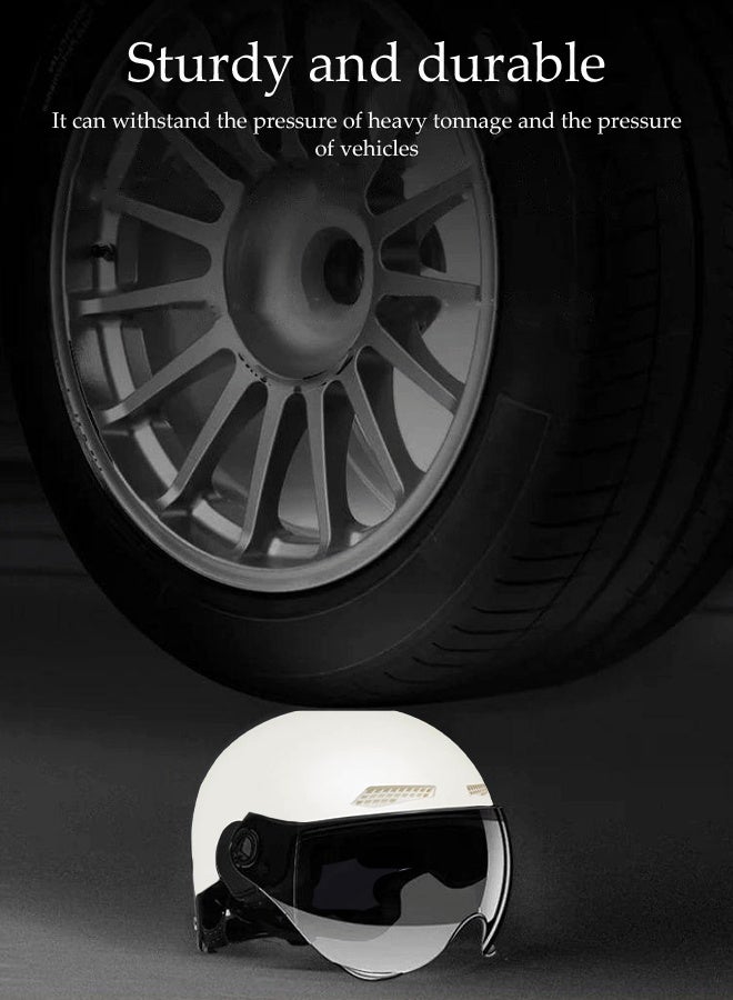 DUNISO 3C Certified Electric Vehicle Helmet，Motorbike Helmet with Long Goggles，Safe and Comfortable，Breathable, Sturdy and Durable，Unisex，White  - Image 3