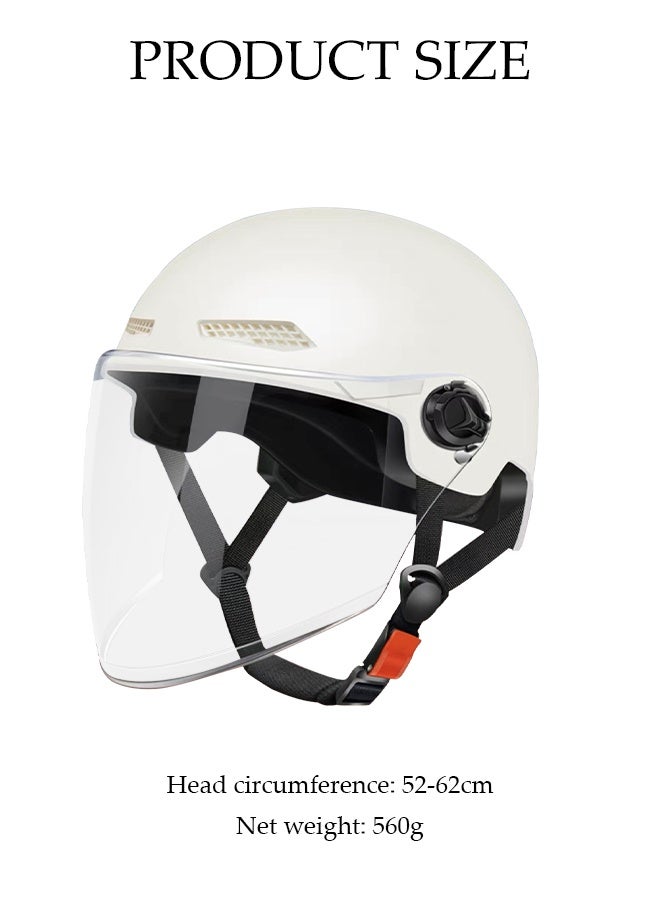 DUNISO 3C Certified Electric Vehicle Helmet，Motorbike Helmet with Long Goggles，Safe and Comfortable，Breathable, Sturdy and Durable，Unisex，White  - Image 2