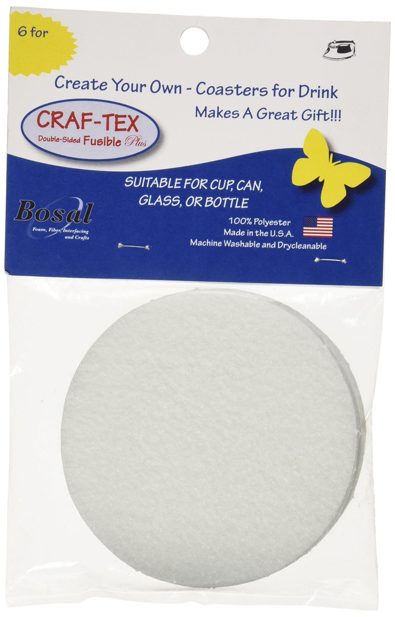 Bosal Craf-Tex Round Coaster fusible, White (100338) - Image 1
